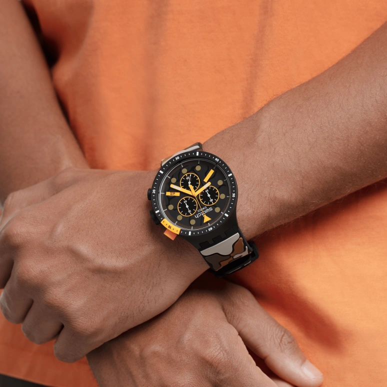 Swatch,THE BOLD 47mm,47mm,Plastic,Black,SB02B410