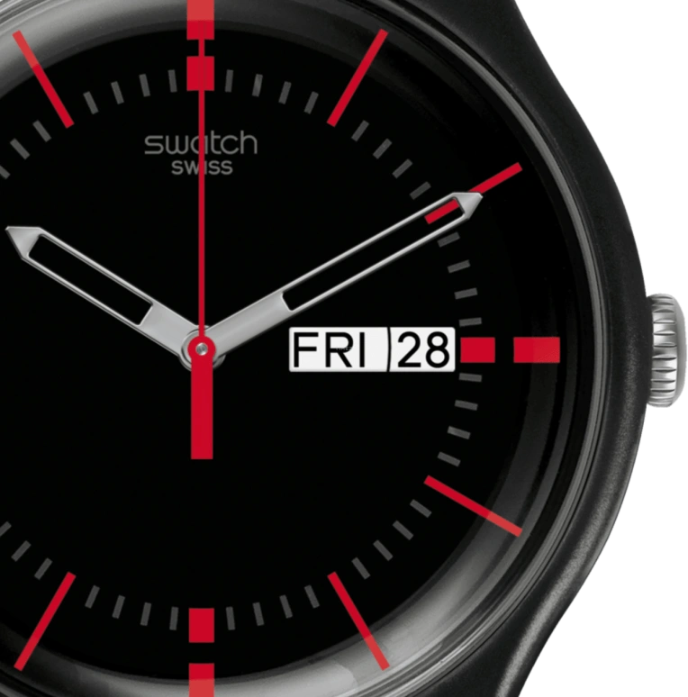 Swatch,Originals 41mm,41mm,Plastic,Black,SUOB714C