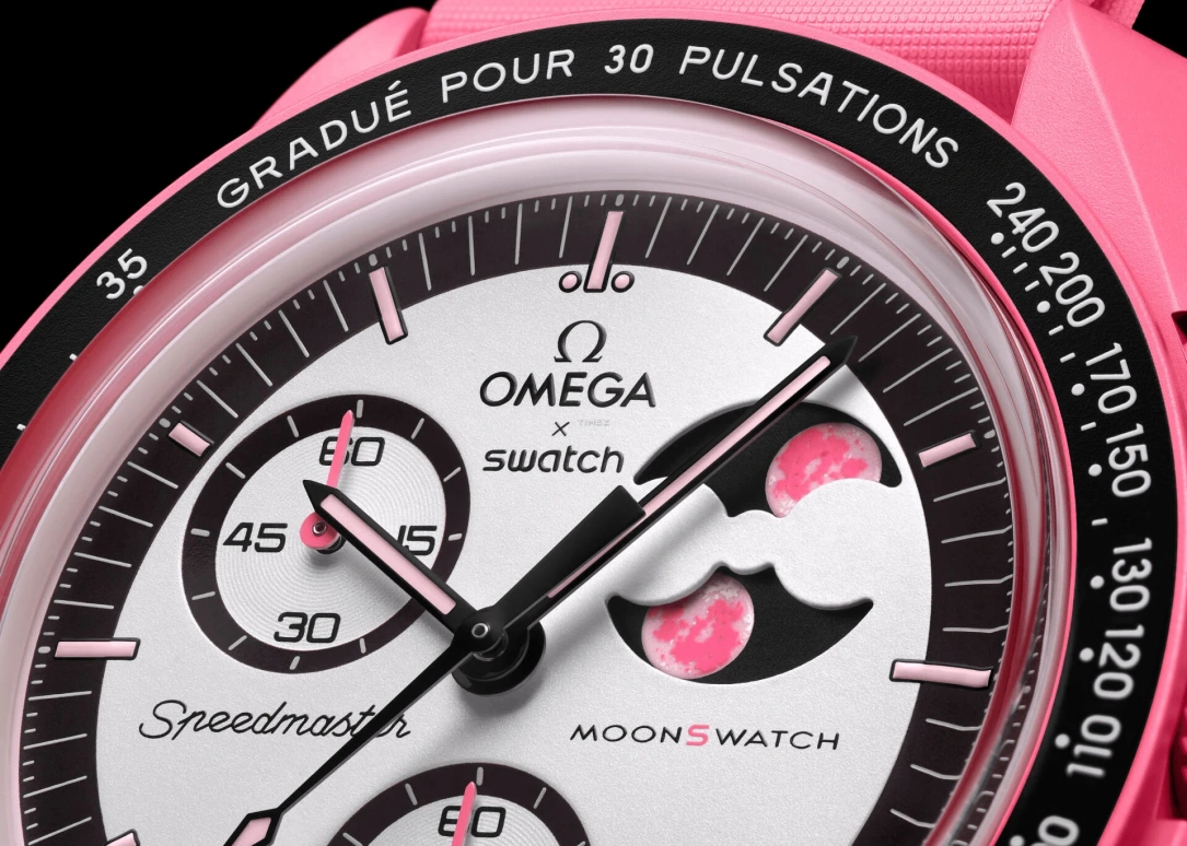 Swatch,MoonSwatch 42mm,42mm,Bioceramic,Dual,Black,Silver,Quartz,Chronograph,Moonphase,SO33P700