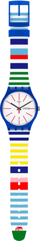 Swatch,Other 41mm,41mm,Plastic,White,Quartz,Tonneau,Blue,SUON715