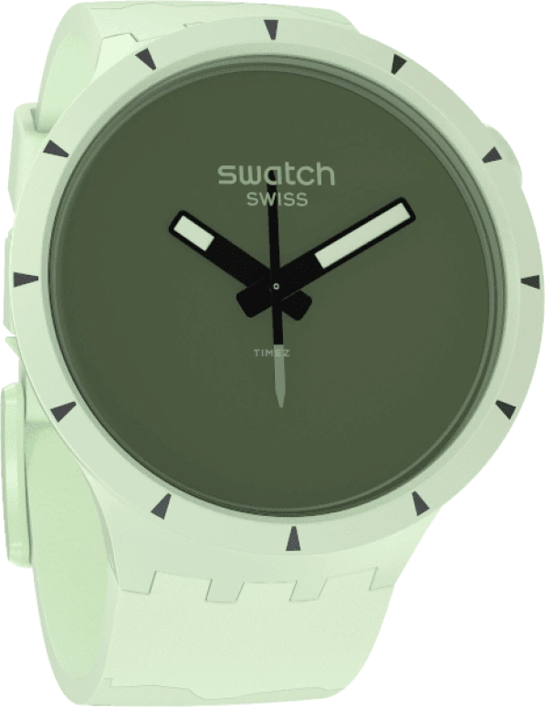 Swatch,THE BOLD 47mm,47mm,Bioceramic,Ceramic,Green,Quartz,Sapphire,Crystal Glass,Round,SB03G100