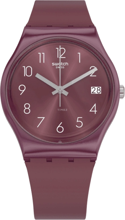 Swatch,Originals 34mm,34mm,Plastic,Purple Red,Closed,GR405