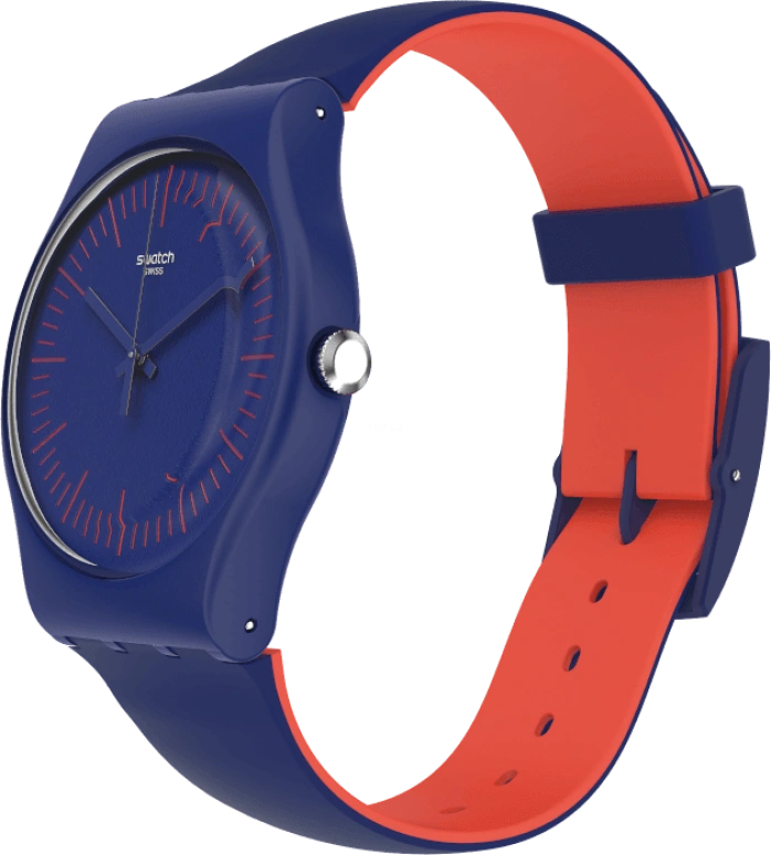 Swatch,Originals 41mm,41mm,Plastic,Blue,Sapphire,Crystal Glass,SUON146