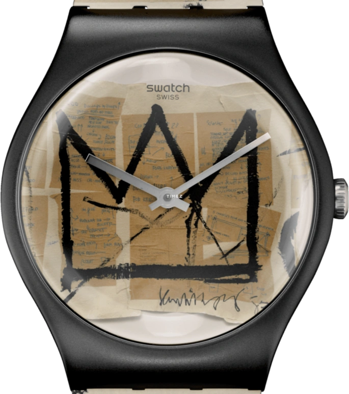 Swatch,Other 41mm,41mm,Plastic,Brown,Multi-Color,Quartz,Sapphire,Crystal Glass,Round,SVIZ104,SVIZ104-5300