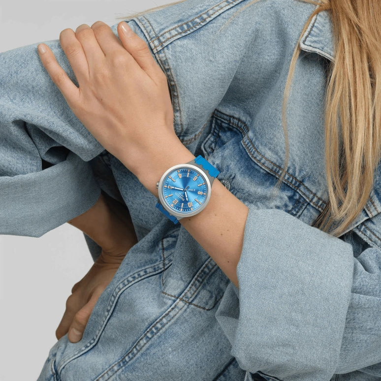 Swatch,Swatch Essentials 47mm,47mm,Stainless Steel,Blue,Quartz,Sapphire,Crystal Glass,Round,SB07S115