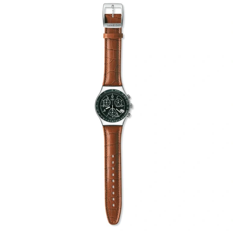 Swatch,IRONY 38.40mm,38.40mm,Stainless Steel,Green,Quartz,Chronograph,Day,YCS429