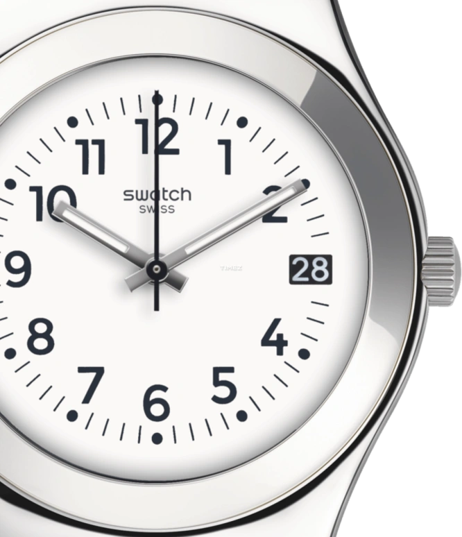 Swatch,IRONY 33mm,33mm,Stainless Steel,White,Quartz,Day,Sapphire,Crystal Glass,YLS453