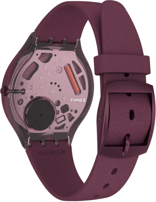 Swatch,SKIN 40mm,40mm,Plastic,Red,Quartz,Sapphire,Crystal Glass,Tonneau,SVUR102