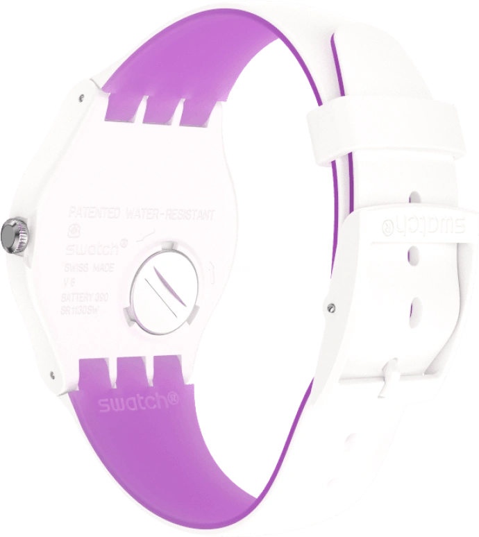 Swatch,Originals 41mm,41mm,Plastic,White,Sapphire,Crystal Glass,SUOW173