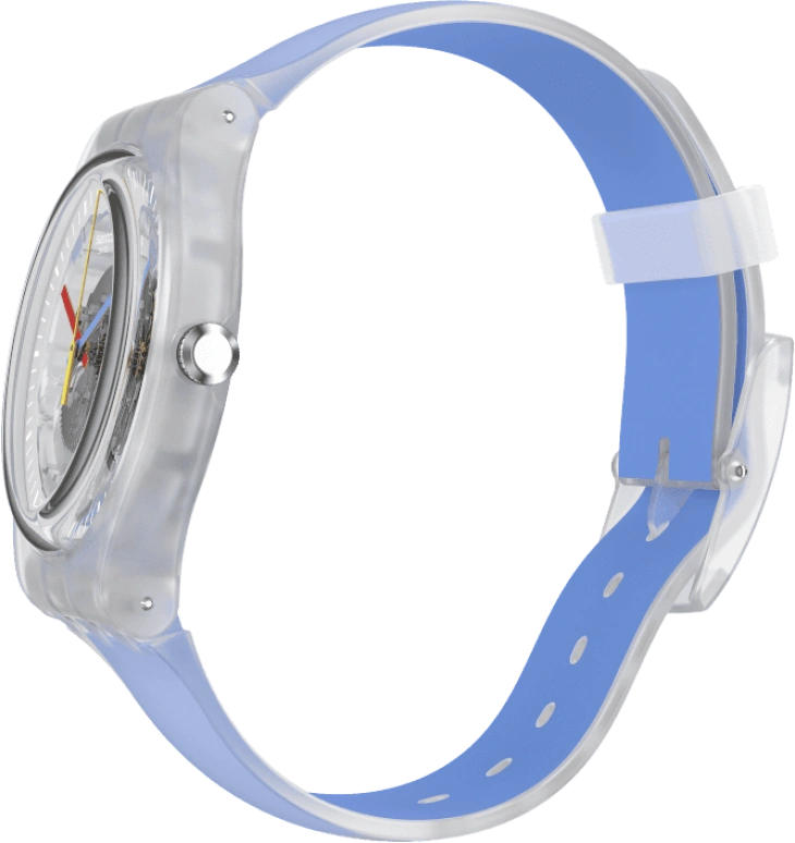 Swatch,Originals 41mm,41mm,Plastic,Skeleton,Quartz,Round,Transparent,SUOK156