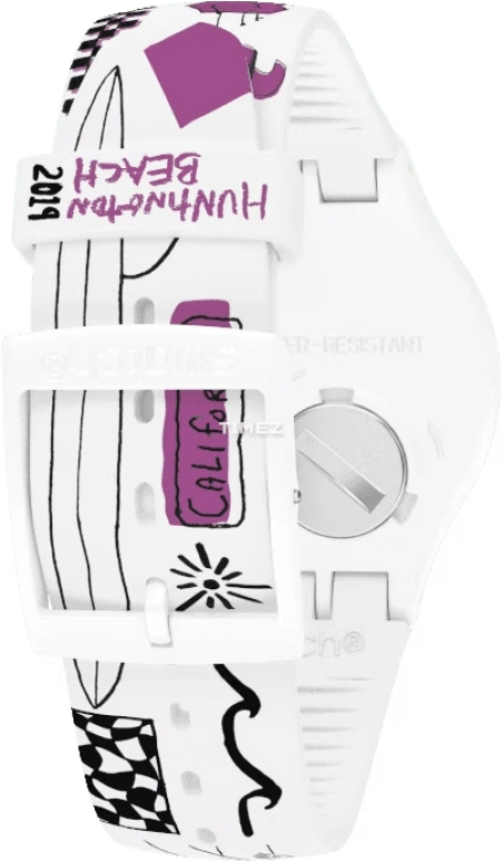 Swatch,Originals 47.40mm,47.40mm,Plastic,White,Skeleton,Quartz,Tonneau,White,SUOW100F