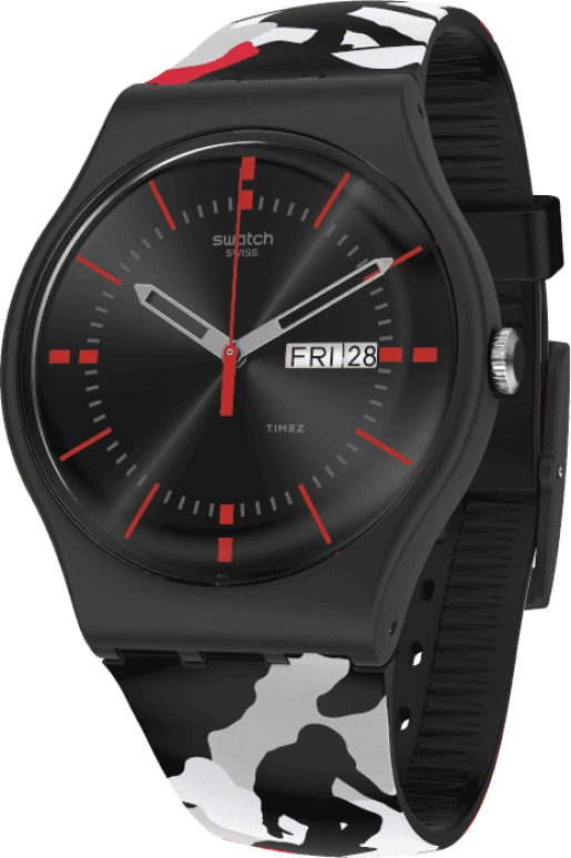 Swatch,Originals 41mm,41mm,Plastic,Black,SUOB714C