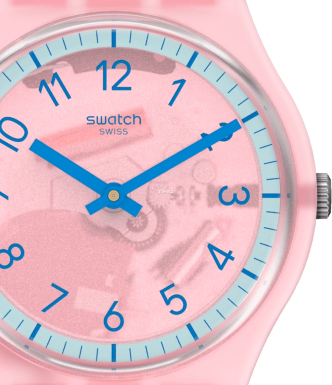 Swatch,Originals 34mm,34mm,Plastic,Pink,Quartz,Tonneau,SVHP100,SVHP100-5300