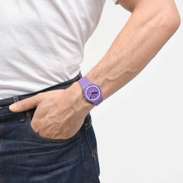 Swatch,Other 41mm,41mm,Bio-sourced,Purple,Quartz,Date,Day,SO29V700