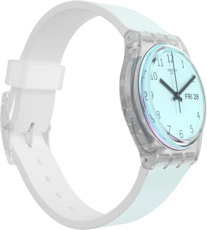 Swatch,Originals 34mm,34mm,Plastic,Blue,Pink,Sapphire,Crystal Glass,GE713
