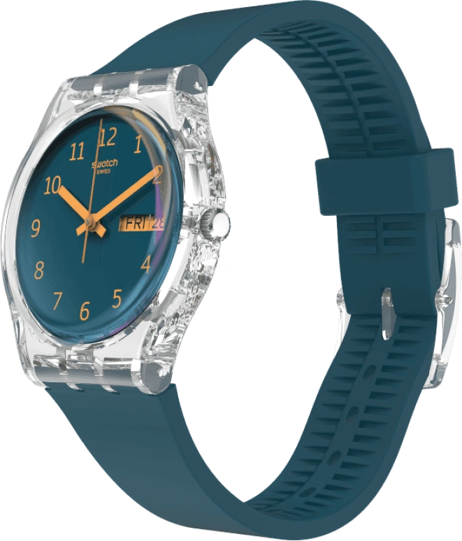 Swatch,Originals 34x39.20mm,34x39.20mm,Plastic,Coffee,Cyan,GE721