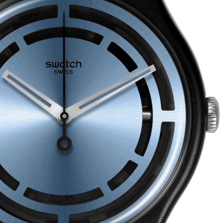 Swatch,Originals 41mm,41mm,Bioceramic,Blue,Quartz,Round,Black,SO32B118