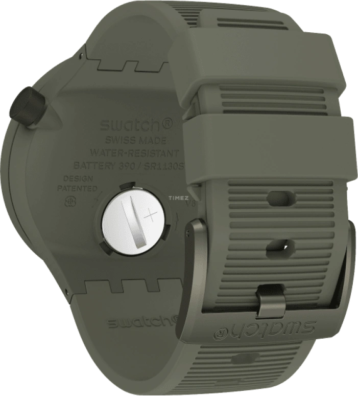 Swatch,THE BOLD 47mm,47mm,Plastic,Green,Sapphire,Crystal Glass,SO27M105