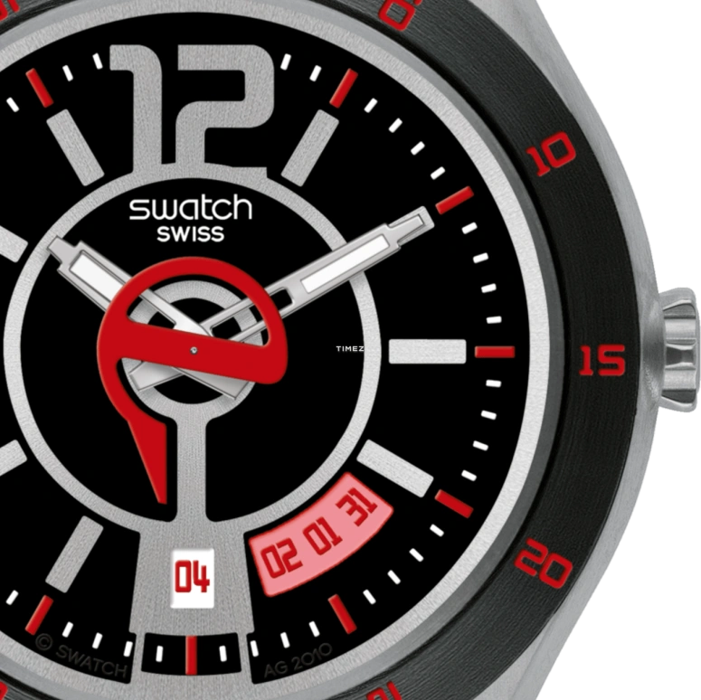 Swatch,Other 43mm,43mm,Stainless Steel,Black,Quartz,Day,Sapphire,Crystal Glass,YTS402