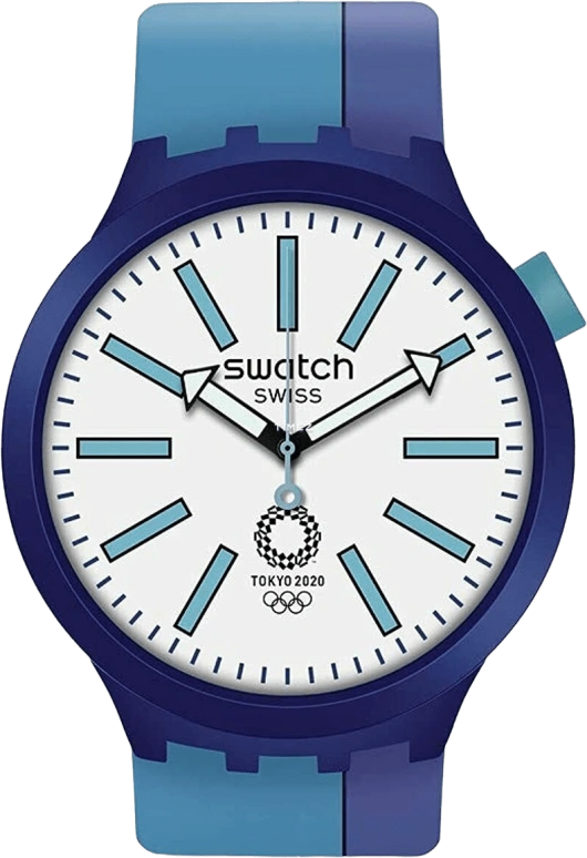 Swatch,Originals 47mm,47mm,Plastic,White,Quartz,Round,Blue,SO27Z100