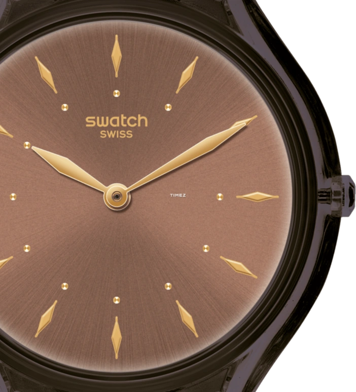 Swatch,SKIN 36.80mm,36.80mm,Plastic,Brown,Quartz,Tonneau,SVOC101M