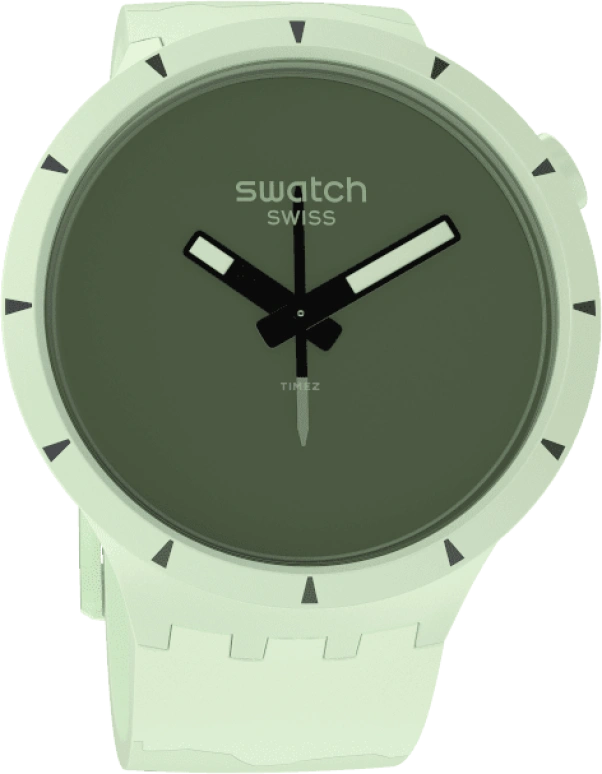 Swatch,THE BOLD 47mm,47mm,Bioceramic,Ceramic,Green,Quartz,Sapphire,Crystal Glass,Round,SB03G100
