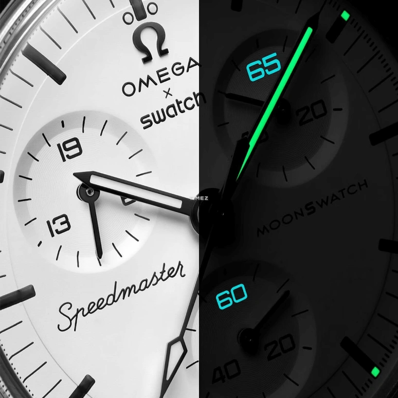 Swatch,MoonSwatch 42mm,42mm,Bioceramic,White,Quartz,Chronograph,Bio-sourced,Glass,SO33M106
