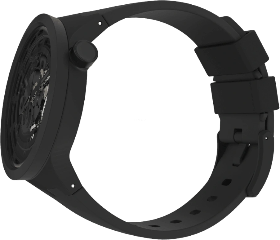 Swatch,Other 47mm,47mm,Bioceramic,Black,Skeleton,Quartz,Sapphire,Crystal Glass,Round,SB03B100