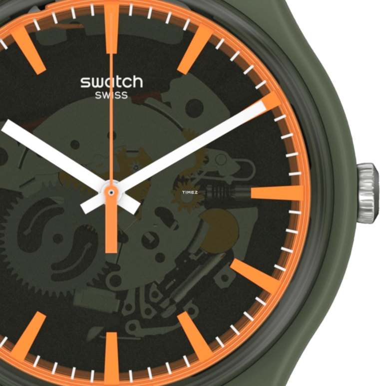 Swatch,Originals 41mm,41mm,Plastic,Black,Quartz,Round,Green,SVIG100,SVIG100-5300