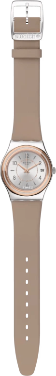 Swatch,IRONY 33mm,33mm,Stainless Steel,Silver,Quartz,Day,Tonneau,YLS458