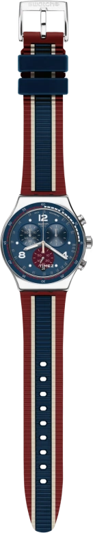 Swatch,IRONY 43mm,43mm,Stainless Steel,Blue,Quartz,Chronograph,Day,YVS449