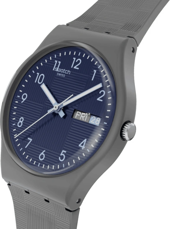 Swatch,Originals 34mm,34mm,Bio-sourced,Blue,Quartz,Date,Day,SO28M701