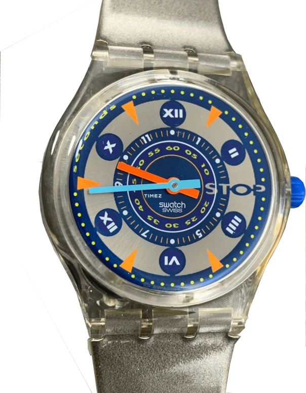 Swatch,Other 34mm,34mm,Plastic,Grey,Quartz,Sapphire,Crystal Glass,Round,SSK104