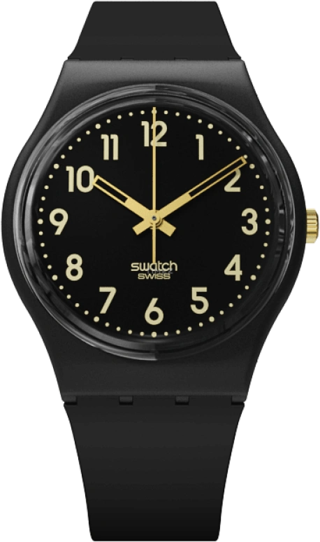Swatch,Originals 34mm,34mm,Plastic,Black,Quartz,Round,GB274