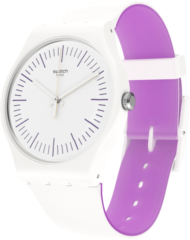 Swatch,Originals 41mm,41mm,Plastic,White,Sapphire,Crystal Glass,SUOW173