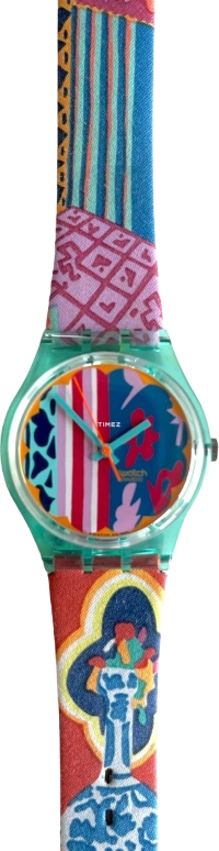 Swatch,Other 34mm,34mm,Plastic,Multi-Color,Quartz,Crystal Glass,Tonneau,GL103