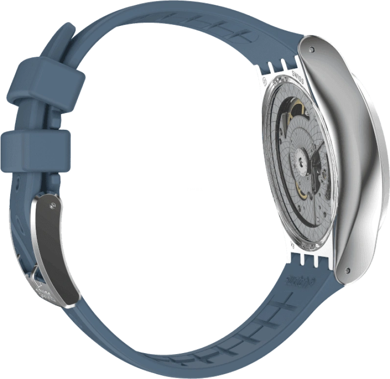 Swatch,IRONY 42mm,42mm,Stainless Steel,Blue,Open,YIS430