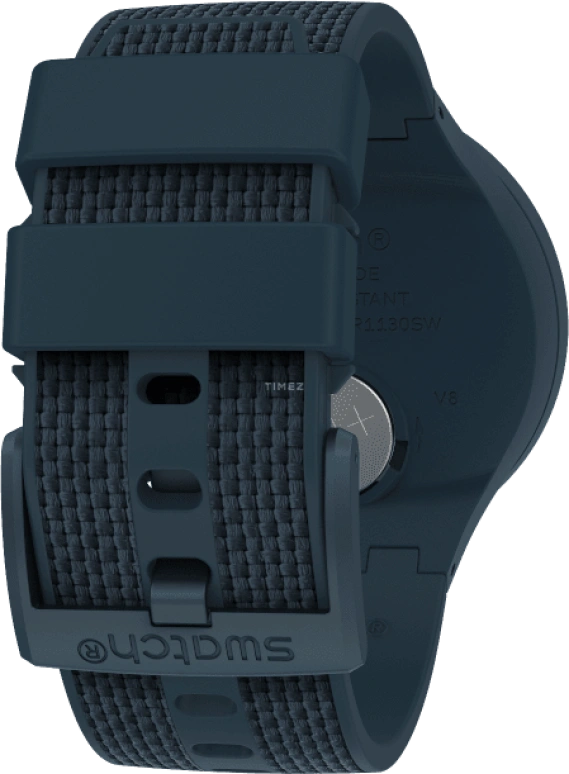 Swatch,THE BOLD 47mm,47mm,Plastic,Blue,Sapphire,Crystal Glass,Closed,SO27N107