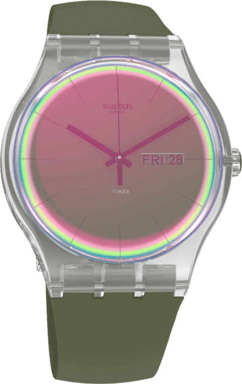 Swatch,Originals 41mm,41mm,Plastic,Pink,Quartz,Sapphire,Crystal Glass,Round,SUOK714