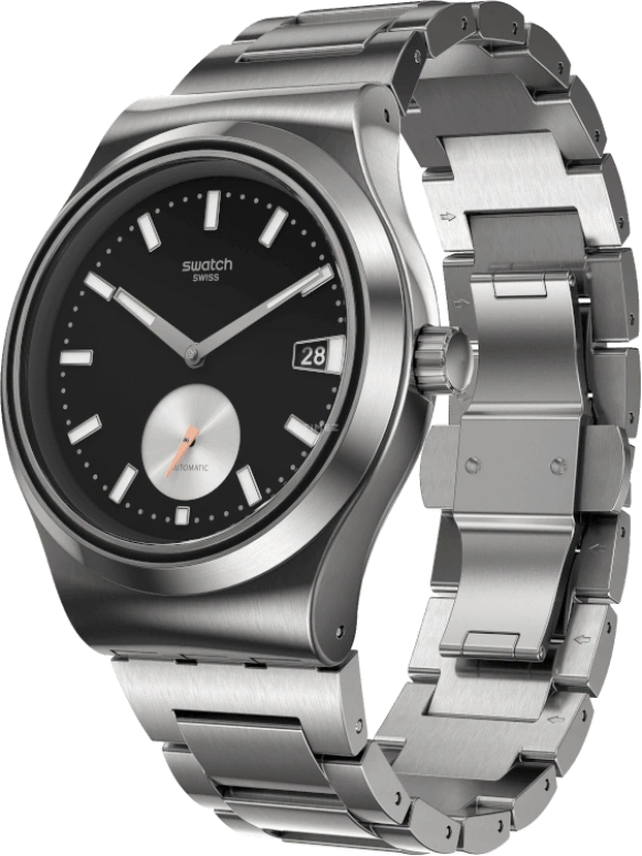 Swatch,IRONY 42mm,42mm,Stainless Steel,Black,Sapphire,Crystal Glass,Open,SY23S406G