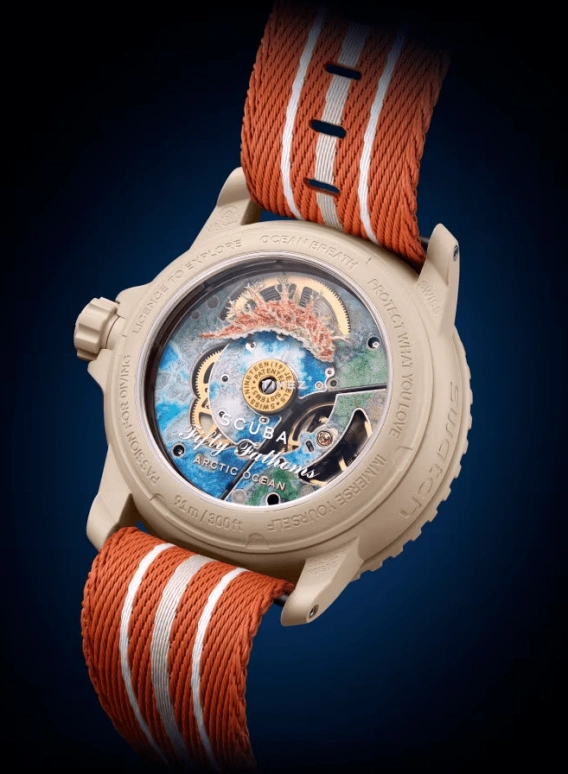 Swatch,BIOCERAMIC 42.30mm,42.30mm,Bioceramic,Cream,Orange,Automatic,Sapphire,Glass,Round,SO35N100