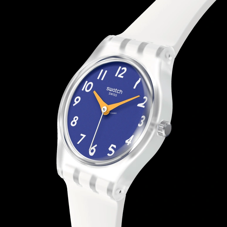 Swatch,Originals 25mm,25mm,Plastic,Blue,Quartz,Tonneau,Transparent,LE108