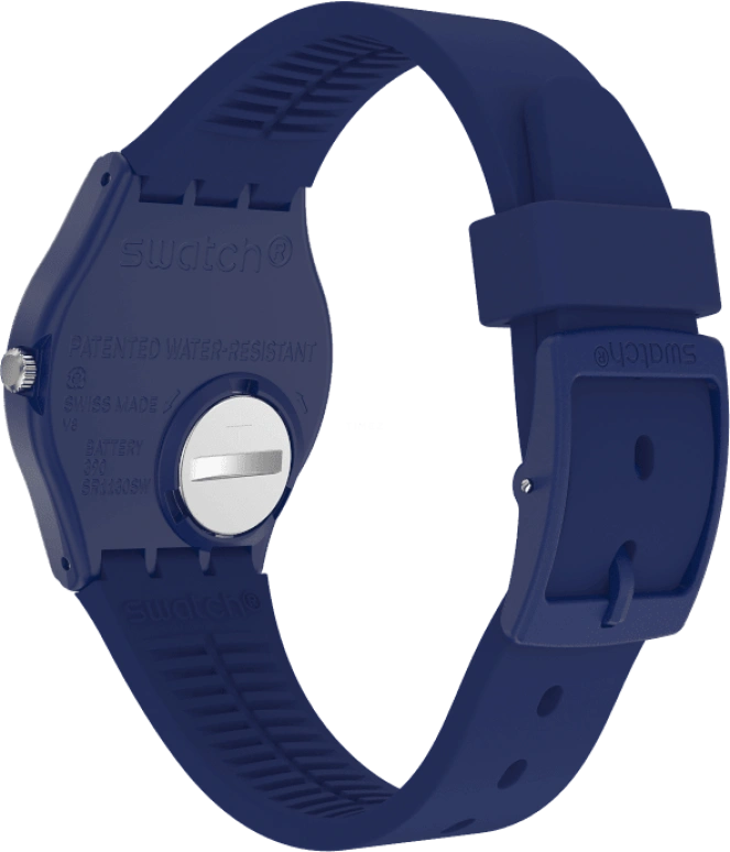 Swatch,Originals 34mm,34mm,Plastic,Blue,Sapphire,Crystal Glass,Closed,GN727