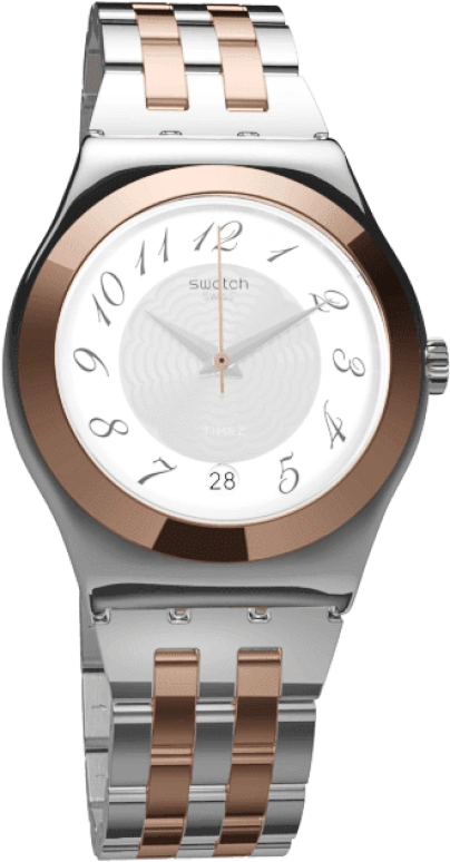 Swatch,IRONY 33mm,33mm,Stainless Steel,Silver White,Quartz,Day,Round,YLS454G