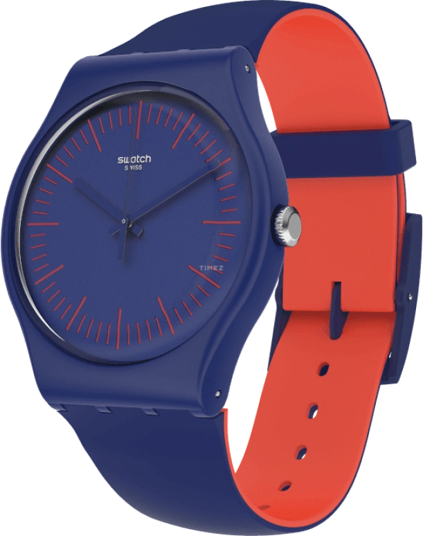 Swatch,Originals 41mm,41mm,Plastic,Blue,Sapphire,Crystal Glass,SUON146