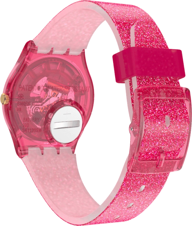 Swatch,Originals 34mm,34mm,Plastic,Pink,Sapphire,Crystal Glass,GP169