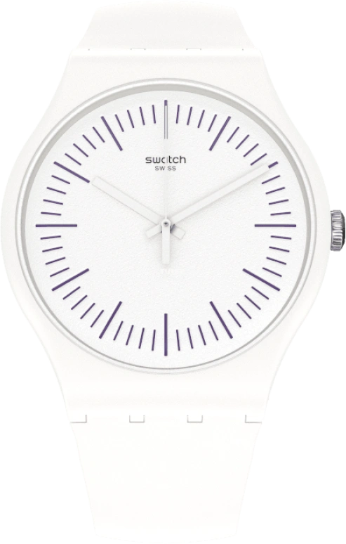 Swatch,Originals 41mm,41mm,Plastic,White,Sapphire,Crystal Glass,SUOW173