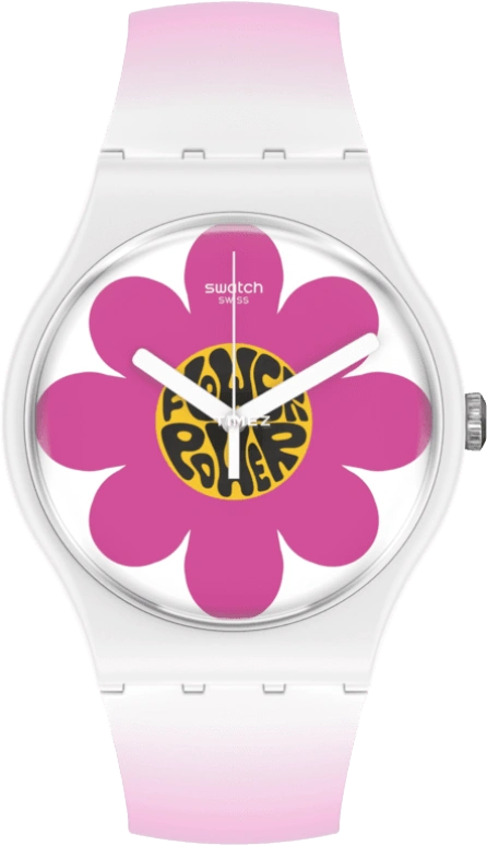 Swatch,Originals 41mm,41mm,Bioceramic,Pink,White,Yellow,Black,Quartz,Sapphire,Crystal Glass,Round,SO32M104