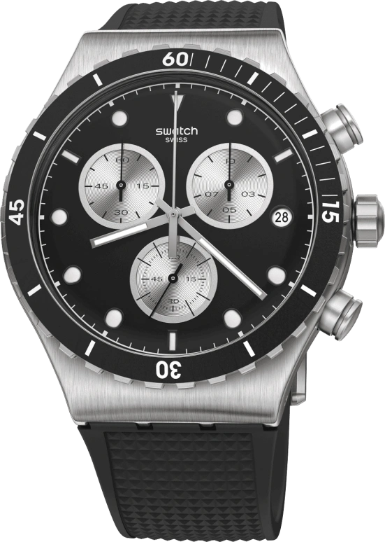 Swatch,IRONY 43mm,43mm,Stainless Steel,Black,YVS487