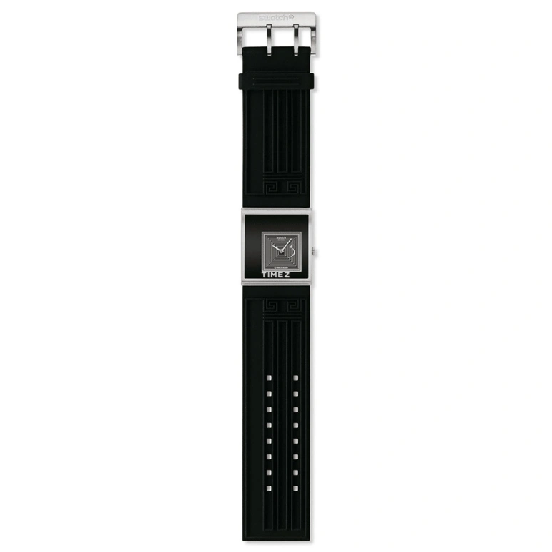 Swatch,Other 31mm,31mm,Stainless Steel,Black,Grey,Quartz,Sapphire,Crystal Glass,Square,YUS121